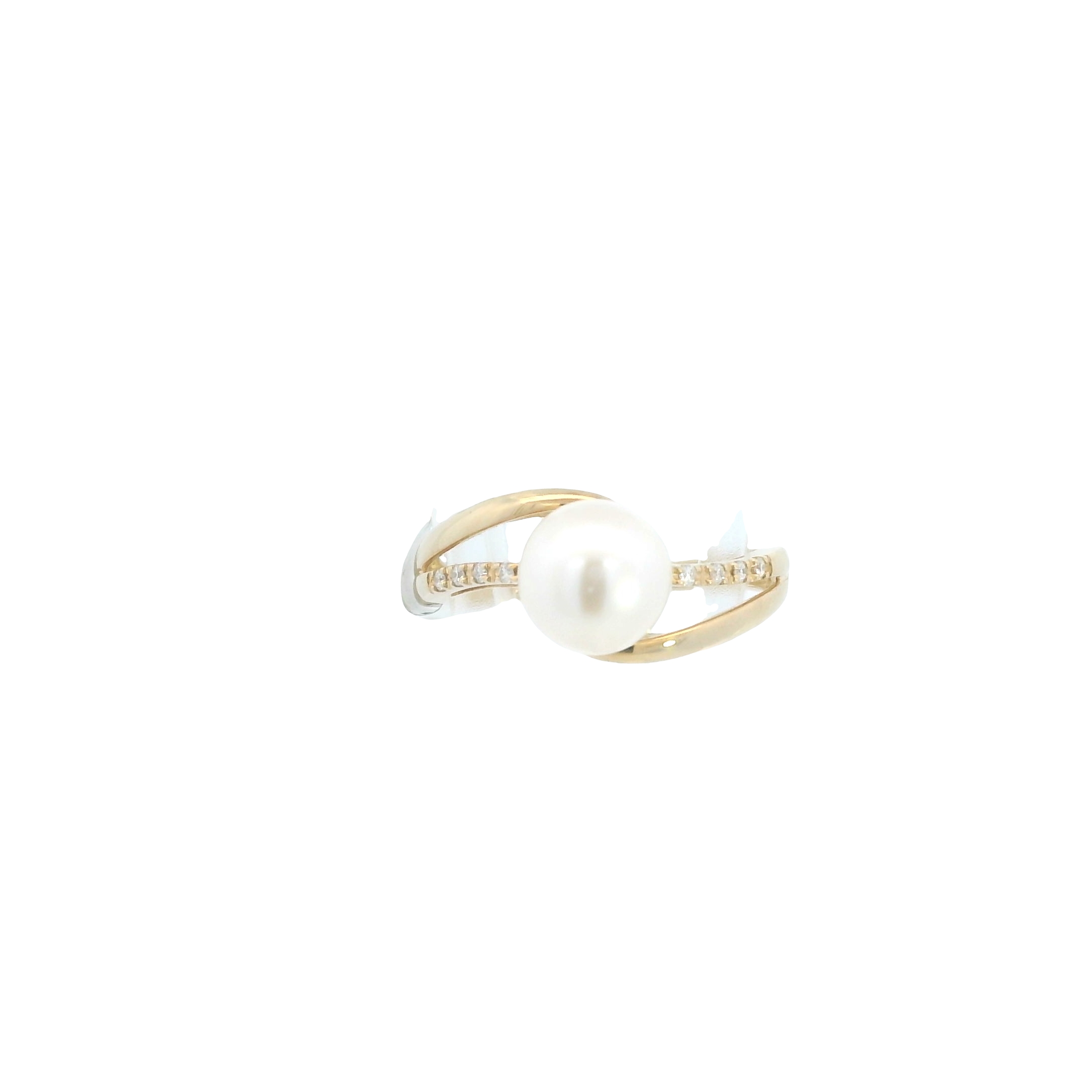 Featured image for “14k Pearl and Diamond Bypass Ring”