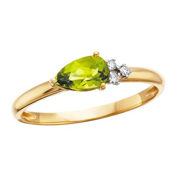 Featured image for “10k Peridot Ring with Diamond Accents”