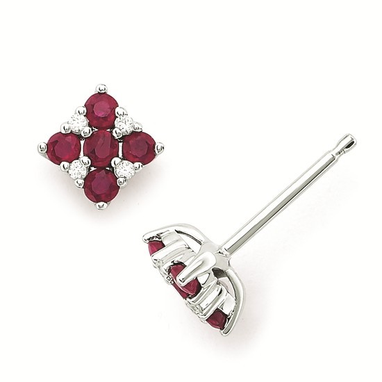 Featured image for “14k Ruby Earrings with Diamond Accents”