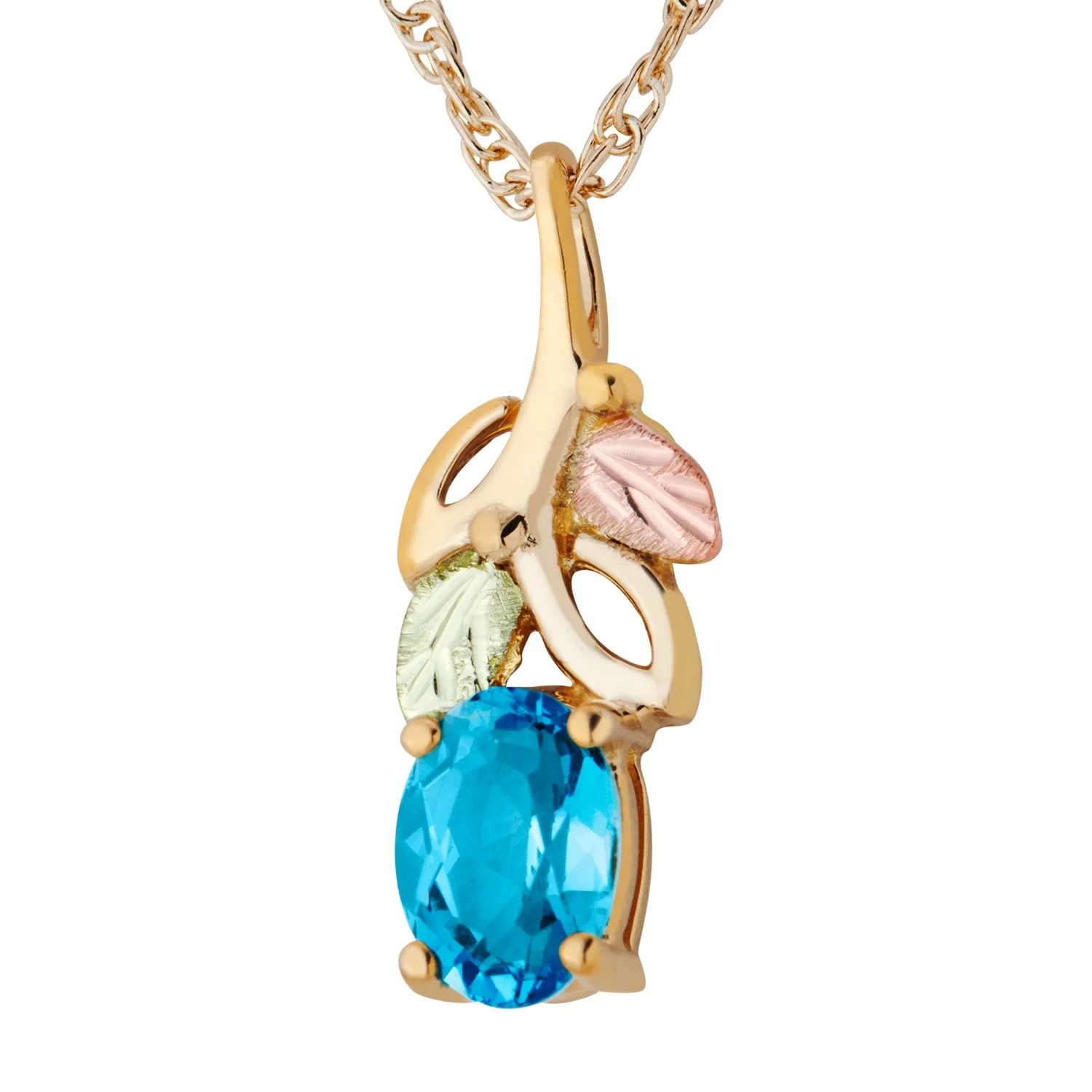 Featured image for “10k Blue Topaz Pendant with Black Hills Accents”