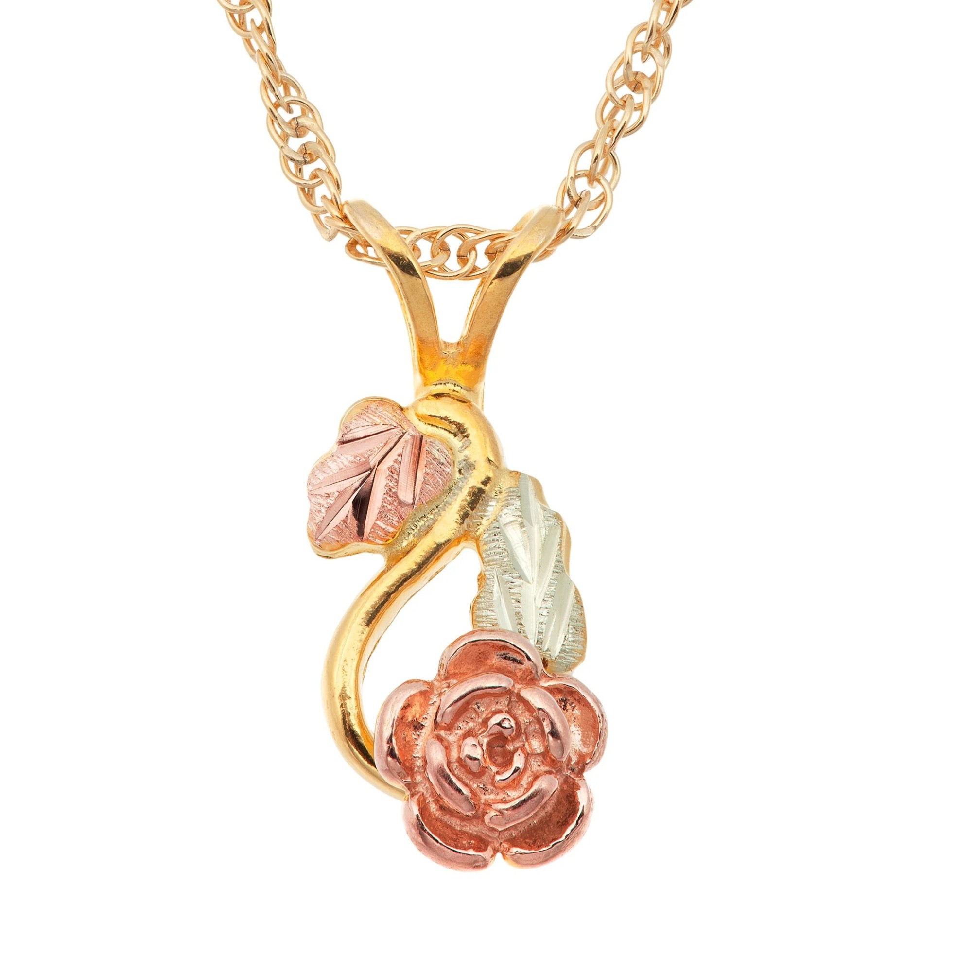 Featured image for “10k Rose Pendant with Black Hills Accents”