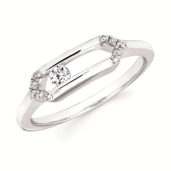 Featured image for “Sterling Silver Moving Diamond Ring”