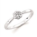 Sterling Silver Diamond Knot Promise Ring
