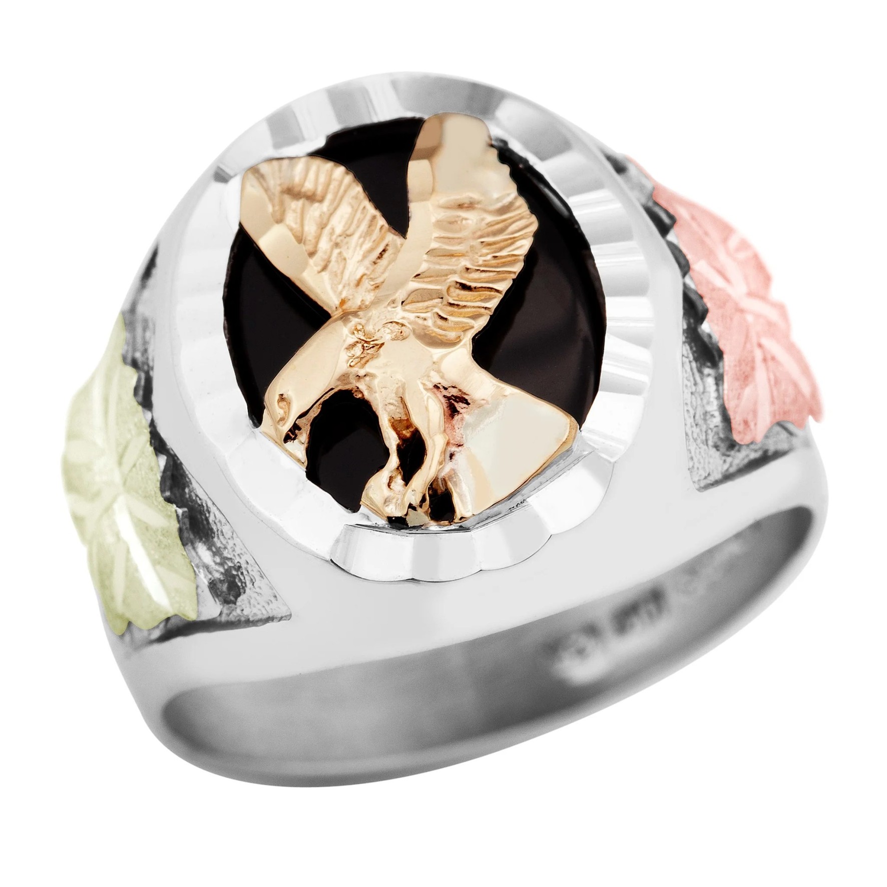 Featured image for “Sterling Silver Black Onyx Ring with Eagle”