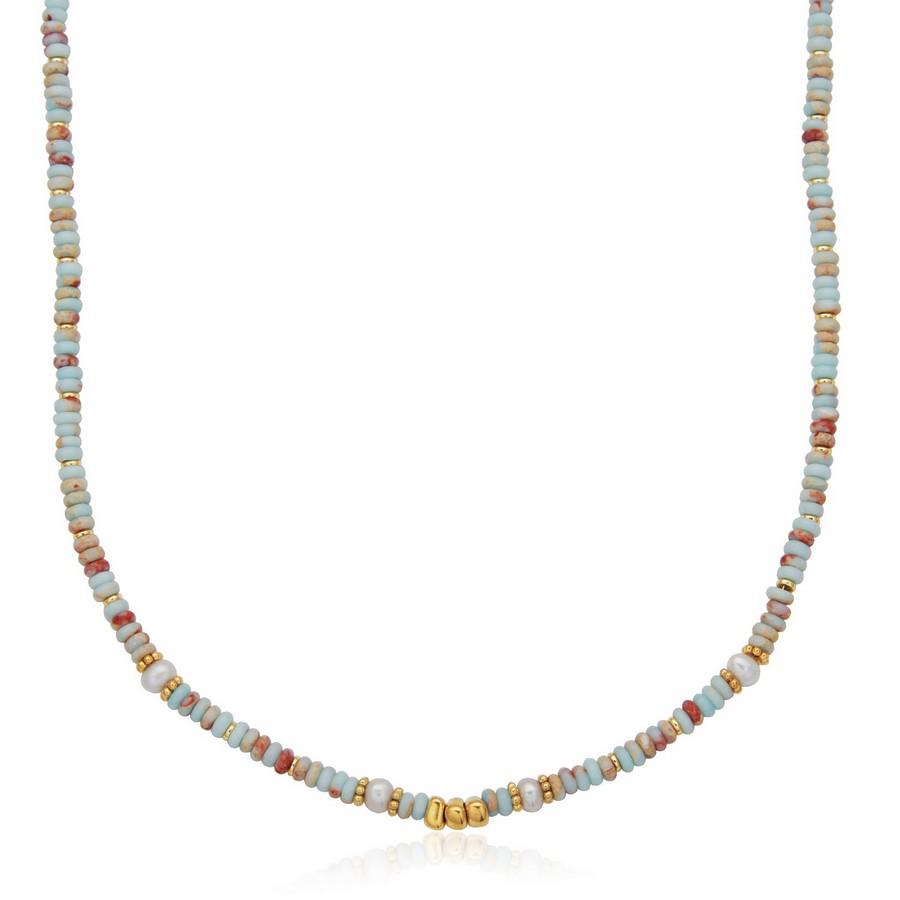 Featured image for “Ip-plated Stainless Steel Natural Stone Necklace”
