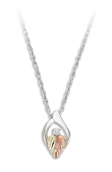 Featured image for “Sterling Silver Diamond Pendant with Black Hills Accents”