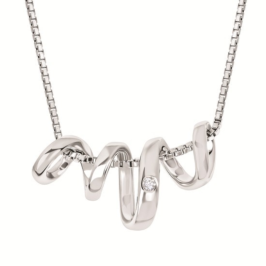 Featured image for “Sterling Silver Swirl Pendant with Diamond Accent”
