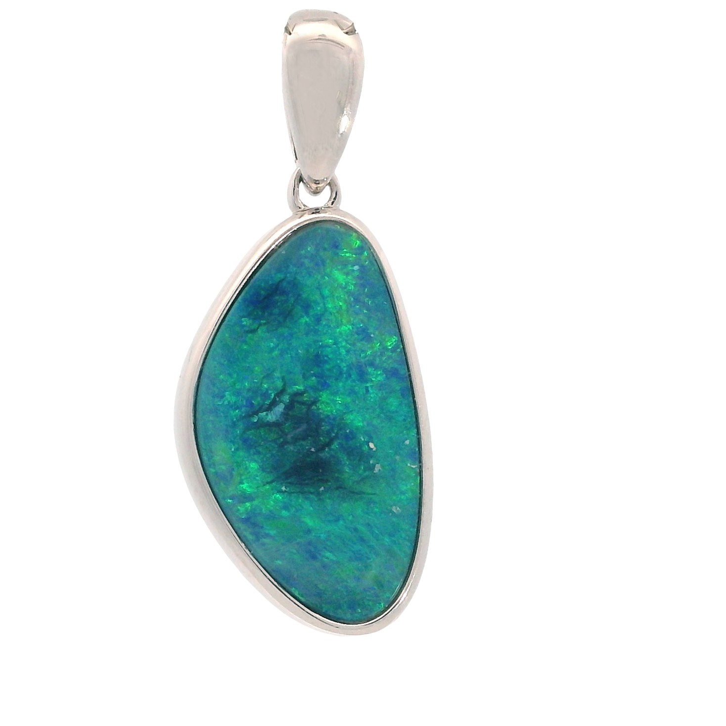 Sterling Silver Blue Opal Doublet Pendant