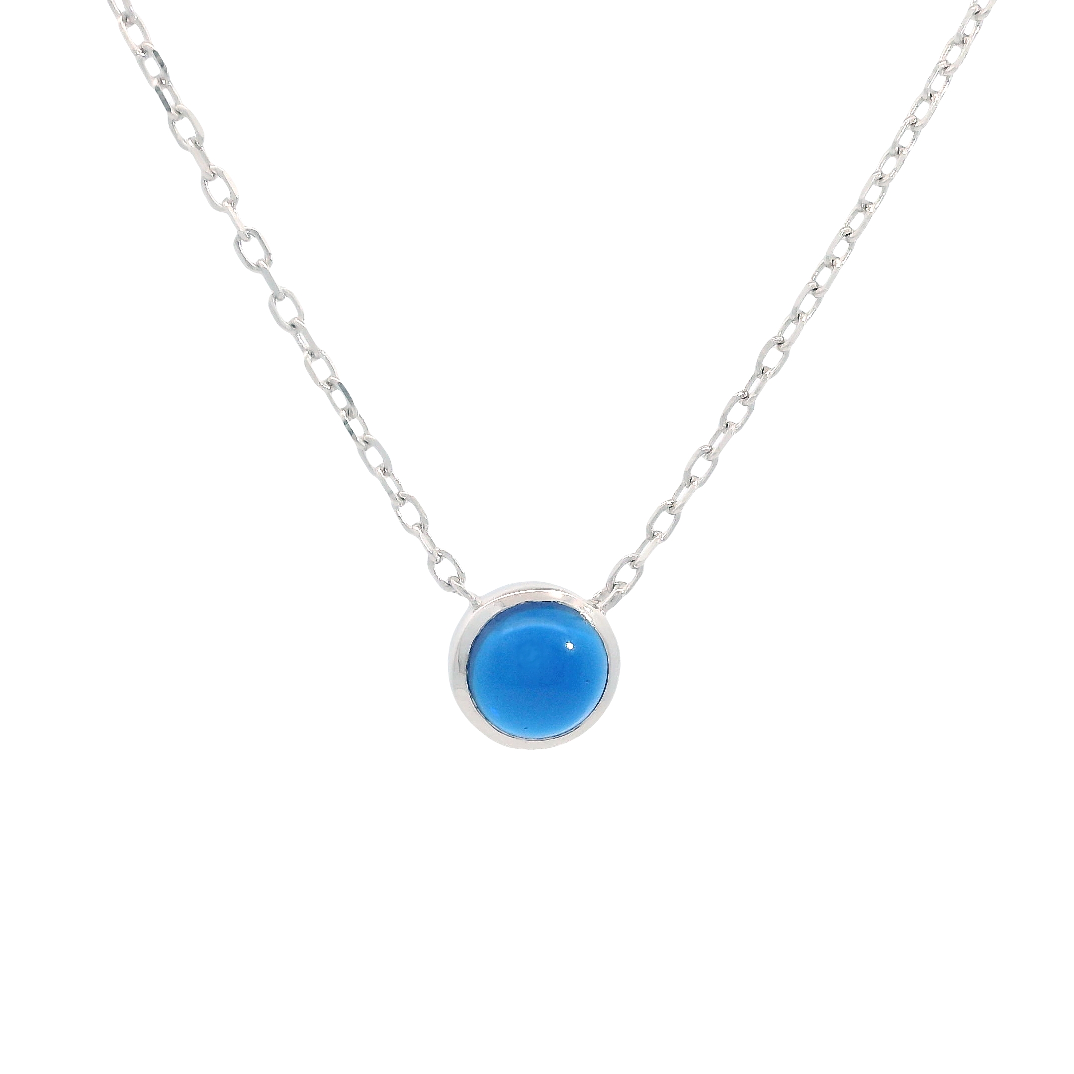 Sterling Silver Lab Created Sapphire Pendant