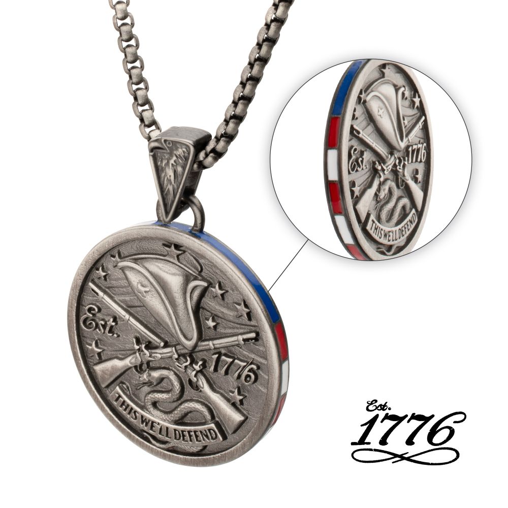 Featured image for “Stainless Steel 1776 Circle Pendant”