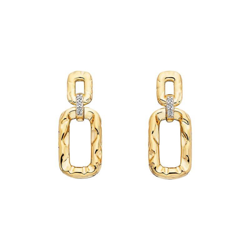 Featured image for “Vermeil White Sapphire Hammered Earrings”
