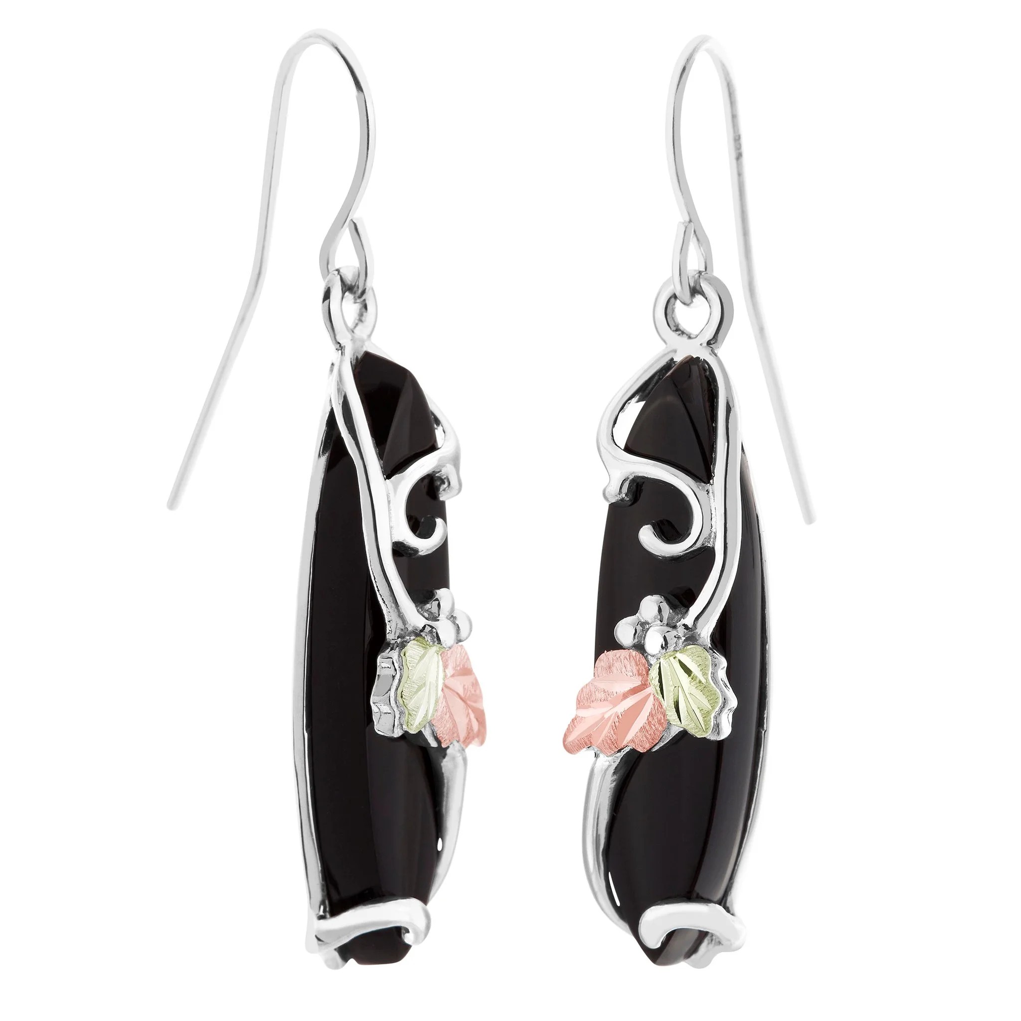 Featured image for “Sterling Silver Black Onyx Earrings with Black Hills Accents”