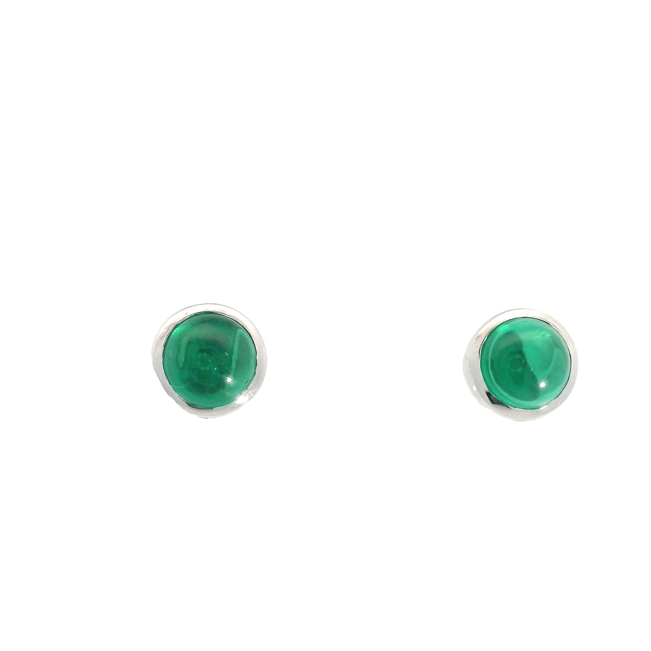 Sterling Silver Lab Created Emerald Studs