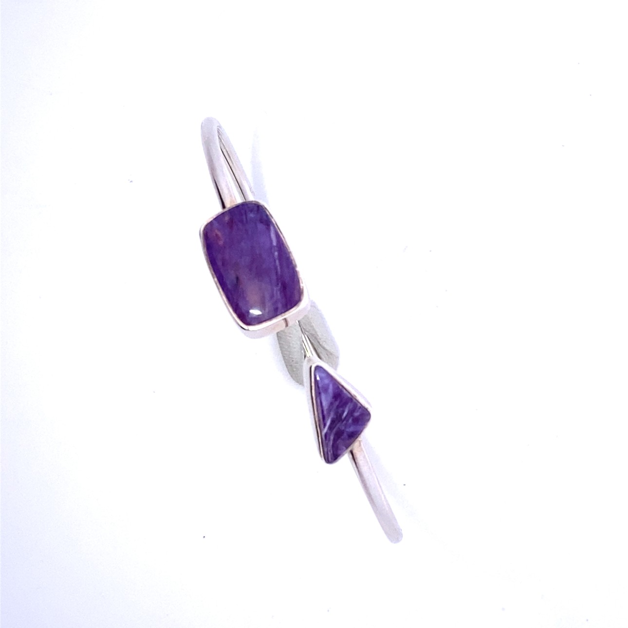 Featured image for “Sterling Silver Purple Charoite Twister Bracelet”