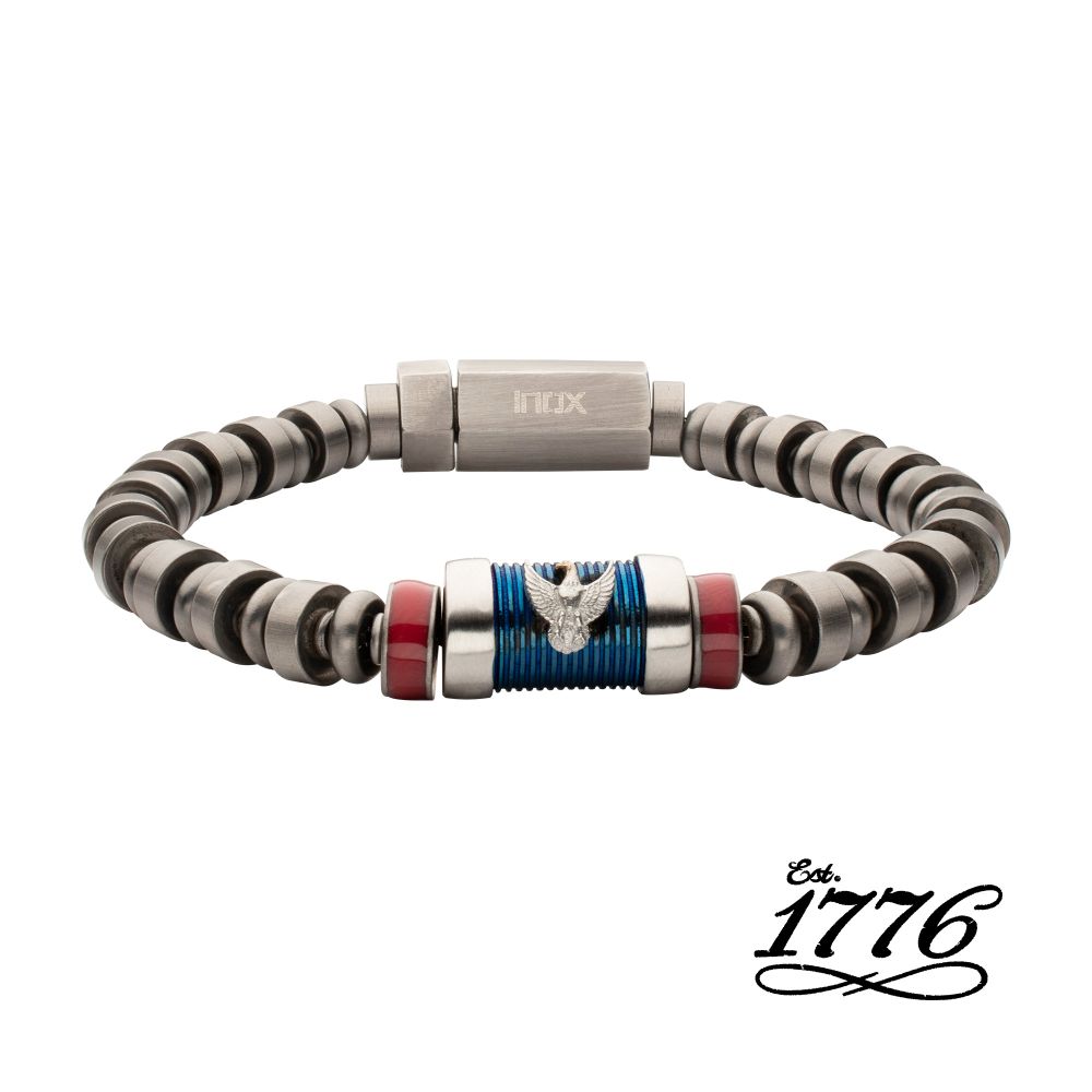 Featured image for “Stainless Steel Matte Flag Bracelet”