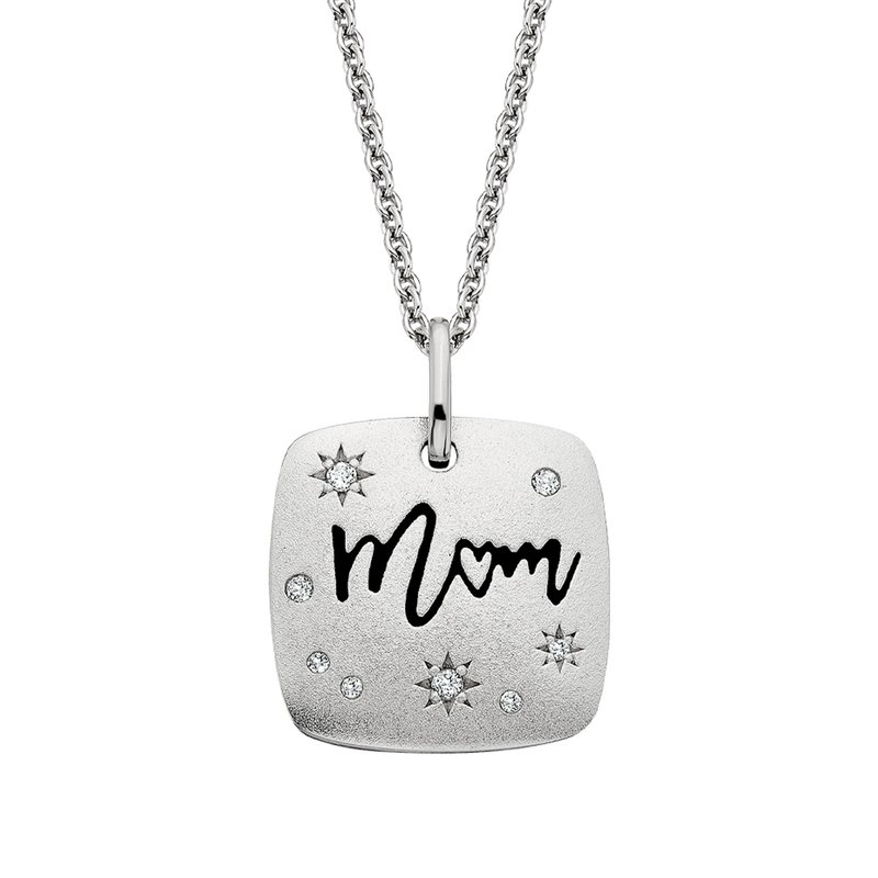 Featured image for “Sterling Silver White Topaz "Mom" Pendant”