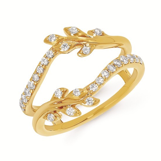 14k Floral Diamond Drop-in
