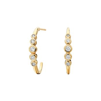 14k 5 Diamond J-Hoops