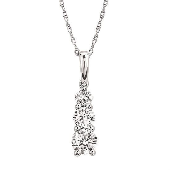 Featured image for “14k 3 Stone Lab Created Diamond Pendant”