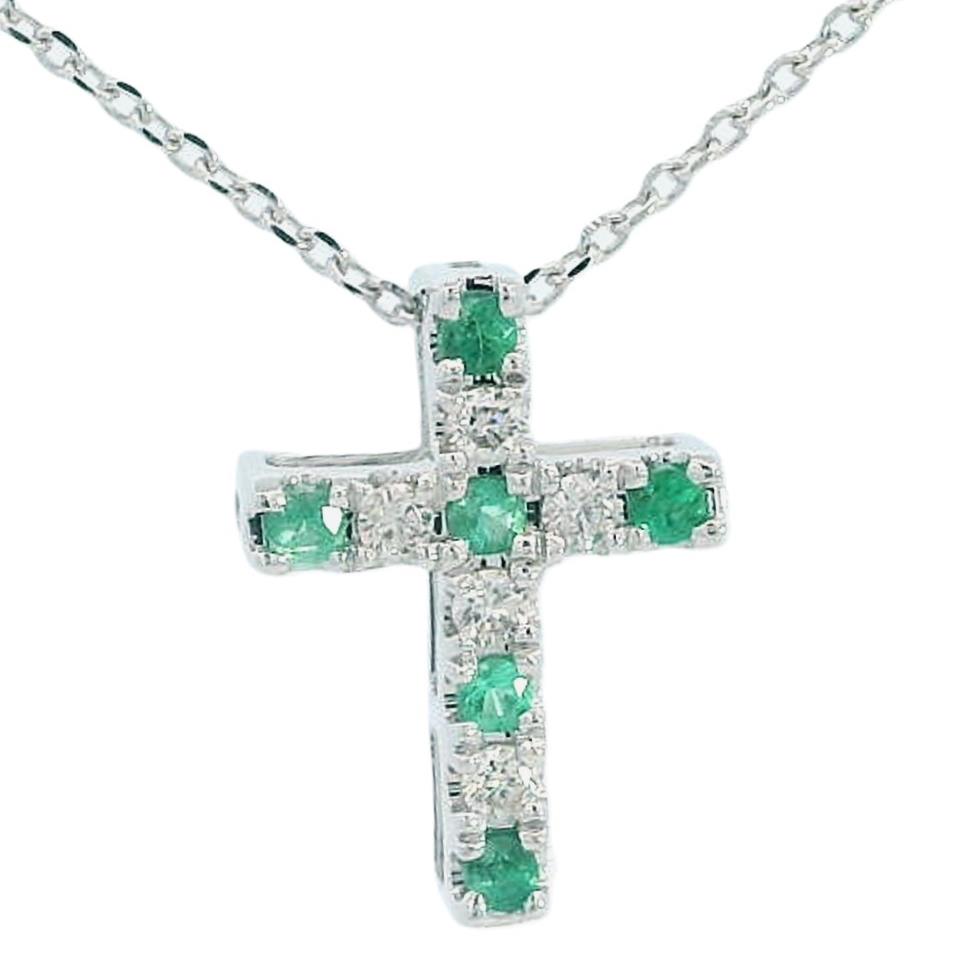 Featured image for “14k Diamond and Emerald Cross”