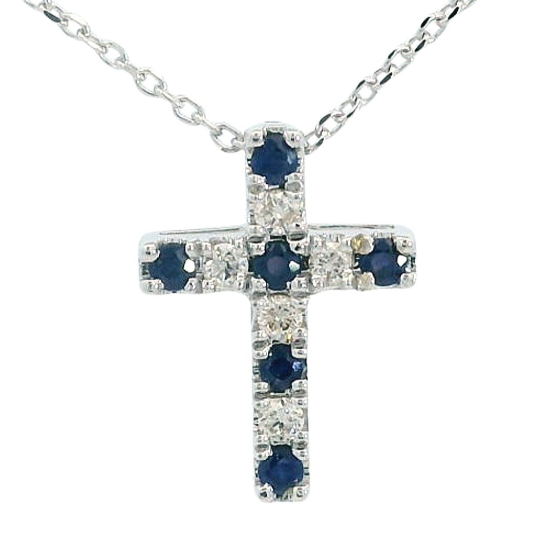 Featured image for “14k Diamond and Sapphire Cross”