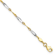 10k Twisted Fancy Link Bracelet