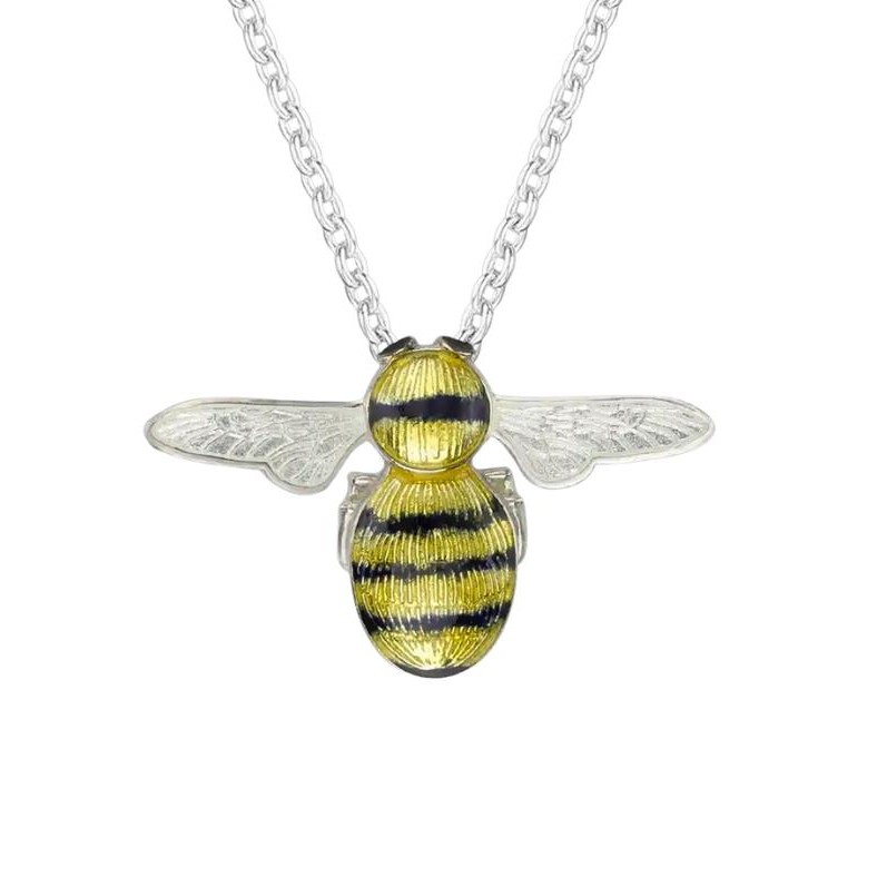 Featured image for “Sterling Silver Enamel Bee Pendant”