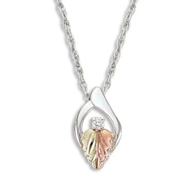 Featured image for “Sterling Silver Diamond Pendant with Black Hills Accents”