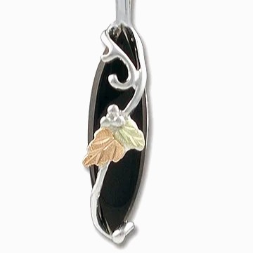 Featured image for “Sterling Silver Black onyx Pendant with Black Hills Accents”
