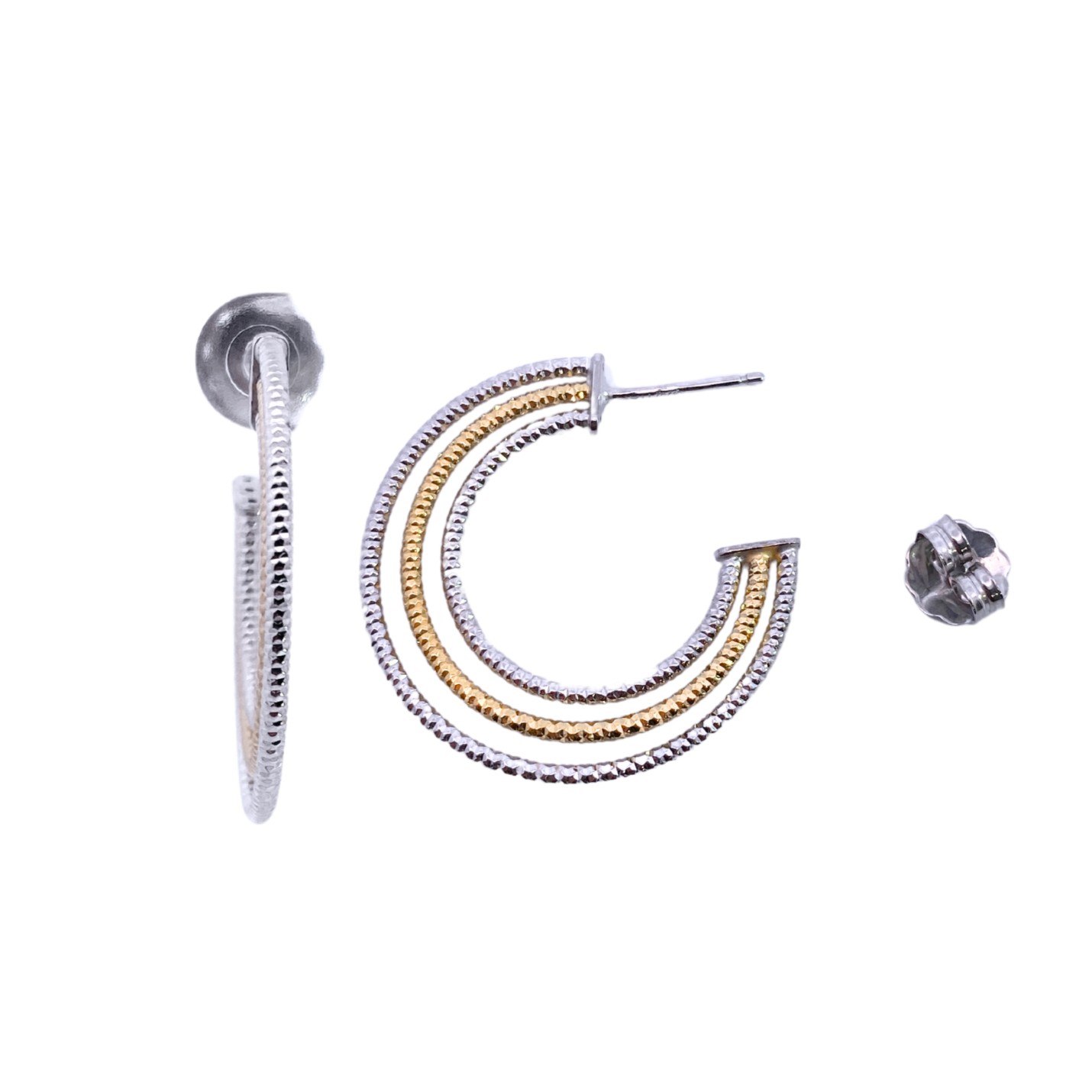 Featured image for “Sterling Silver & Vermeil Circle Earrings”