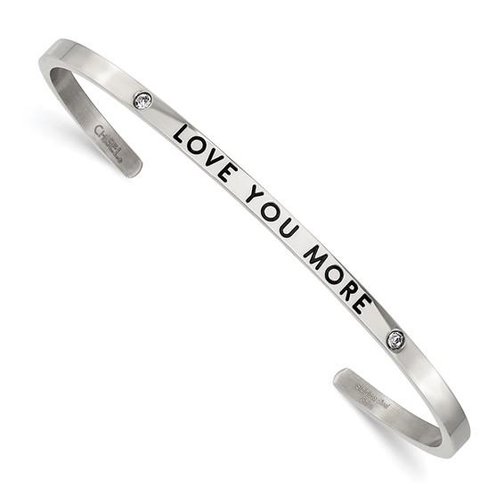 Stainless Steel "I Love You More" Bracelet