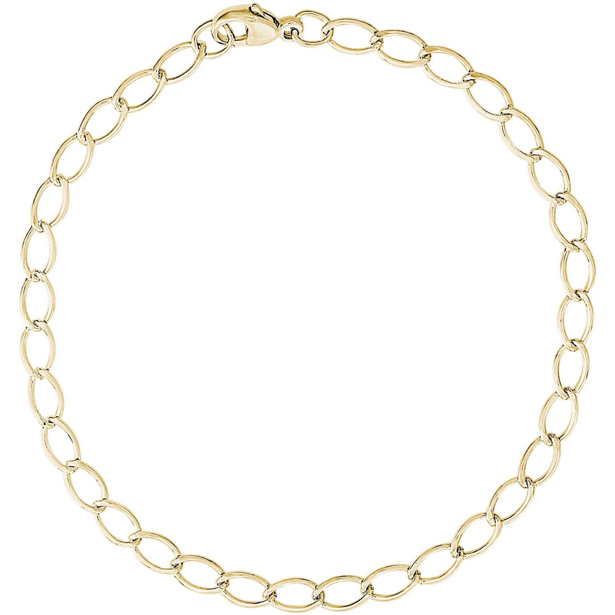 Gold-Plated Oval Charm Bracelet