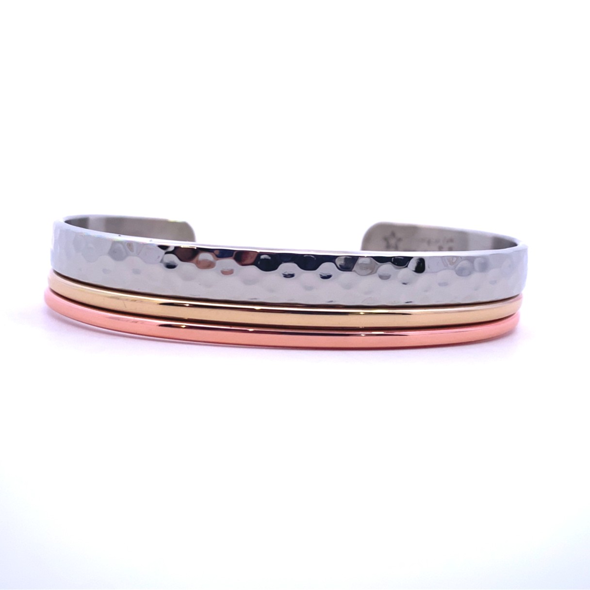 Featured image for “Tri-Tone Hammered Cuff”