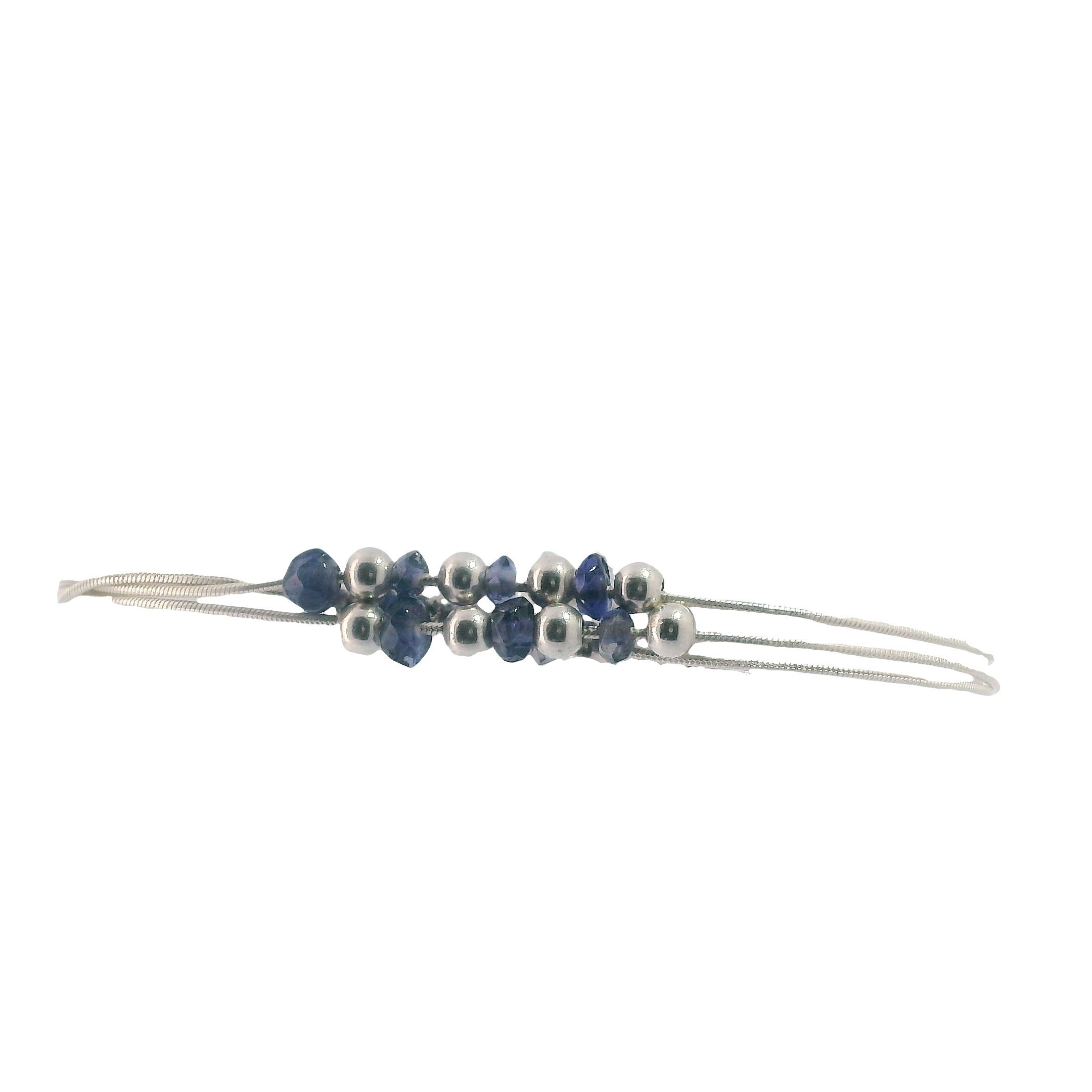 Sterling Silver Amethyst Bead Bracelet