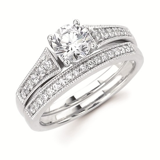 Featured image for “14k Round Semi-mount Wedding Set”