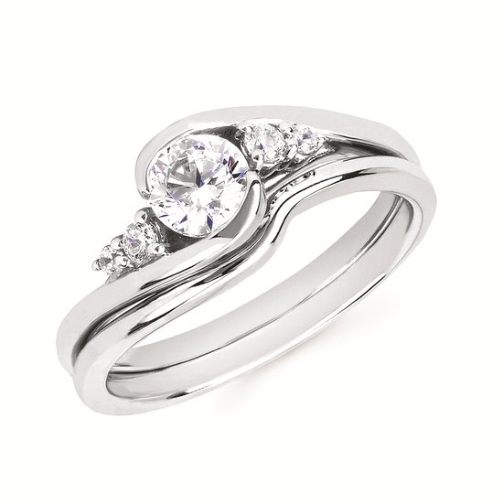 Featured image for “14k Flowing Semi-mount Wedding Set”
