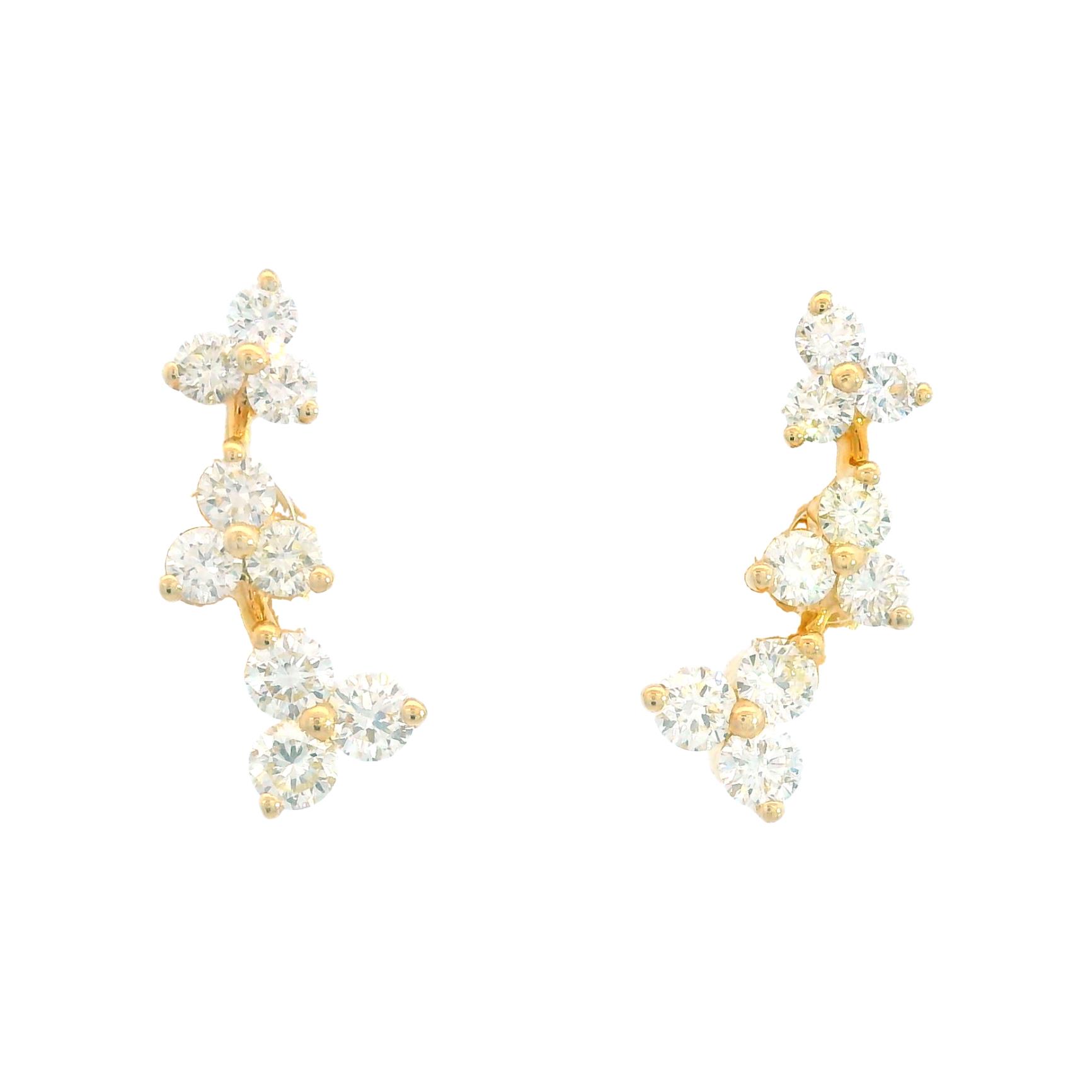 Featured image for “14k Diamond Clover Climber Earrings”