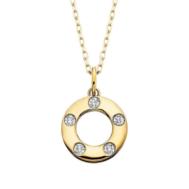 10k Diamond Circle Pendant