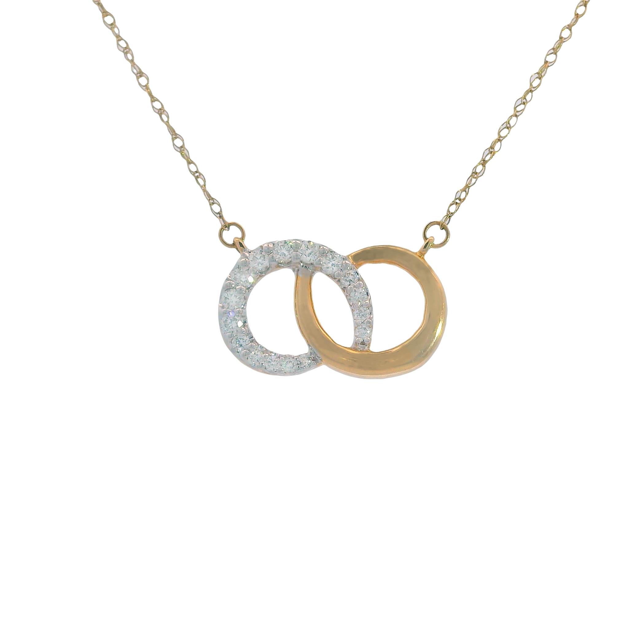 10k Diamond Double Circle Pendant