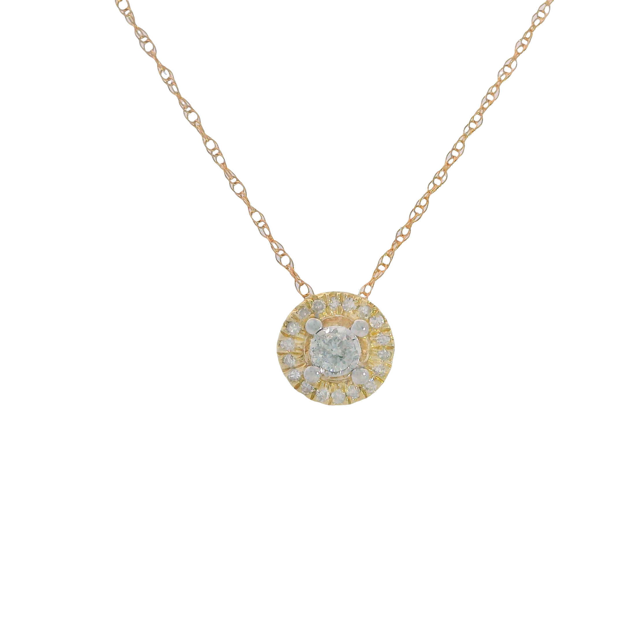 10k Pendant with Diamond Halo