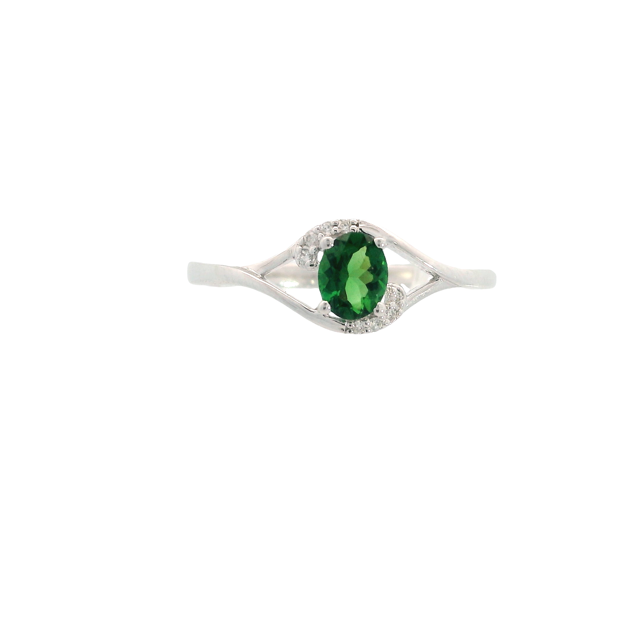 Featured image for “14k Green Garnet Ring with Diamond Accents”
