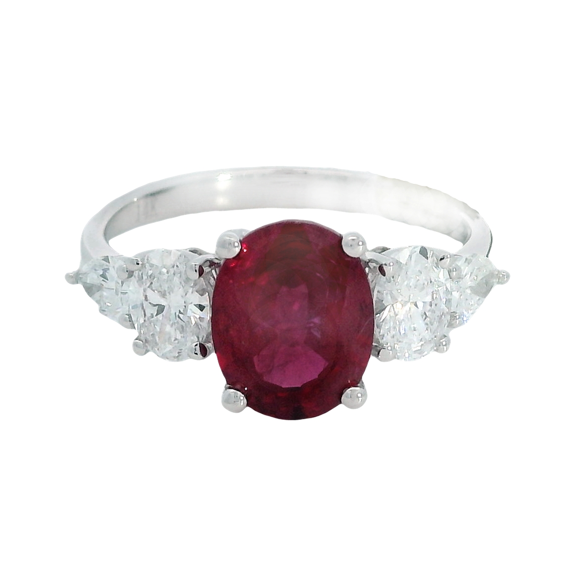 Featured image for “14k Lab Created Ruby Ring with Diamond Accents”