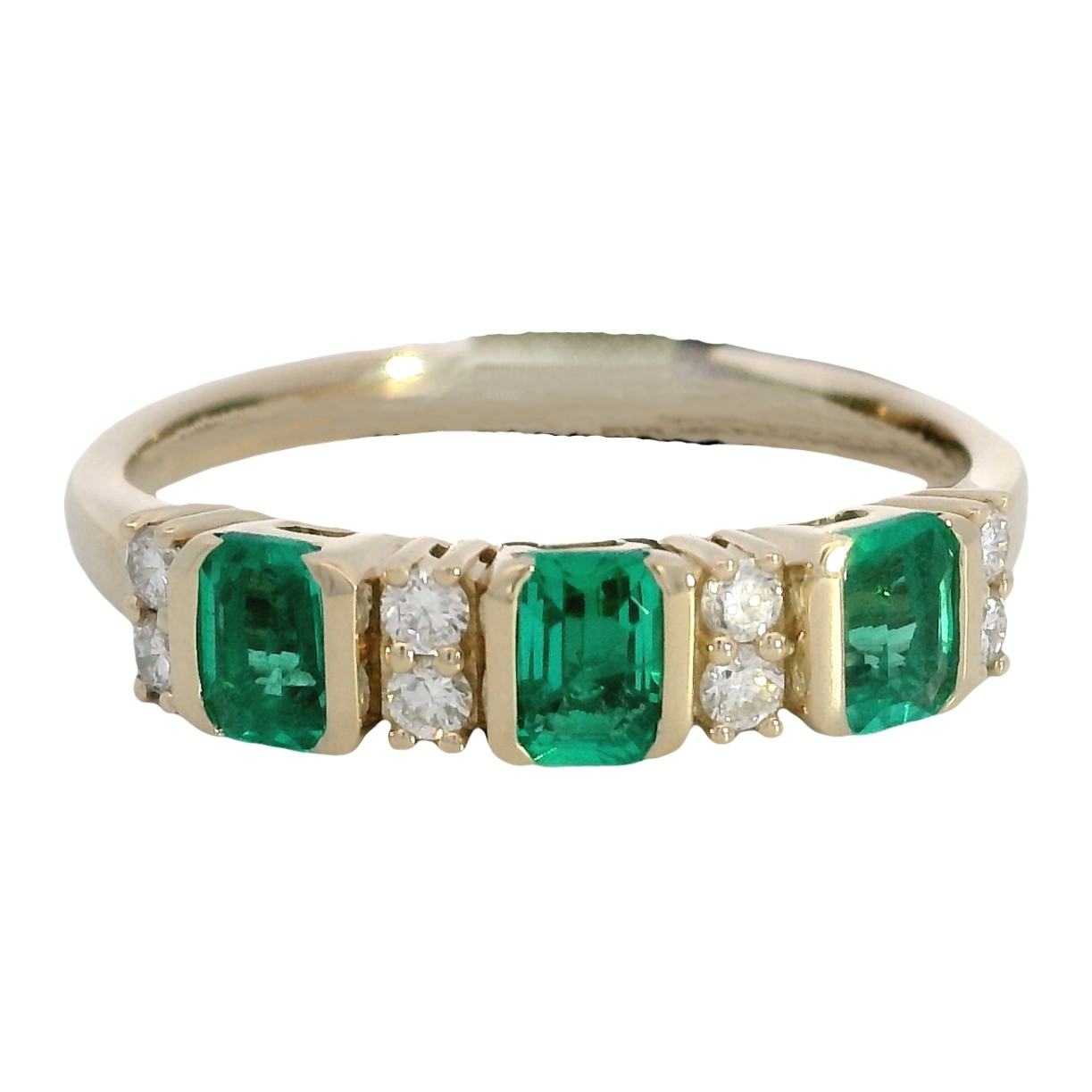 Featured image for “14k Lab Created Emerald and Diamond Ring”