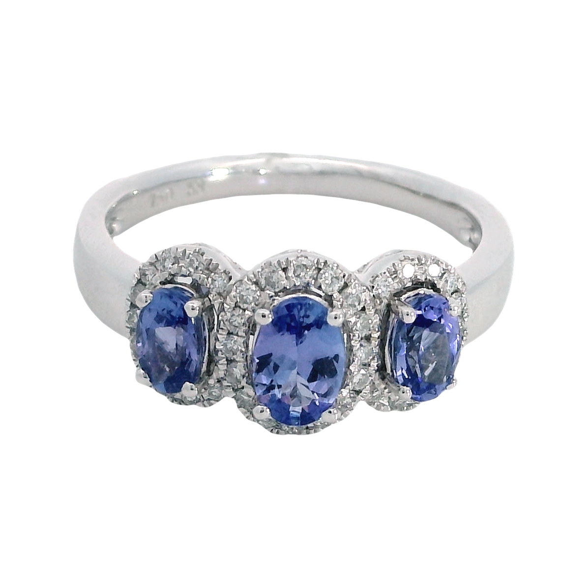 Featured image for “18k 3 Tanzanite ring with Diamonds”