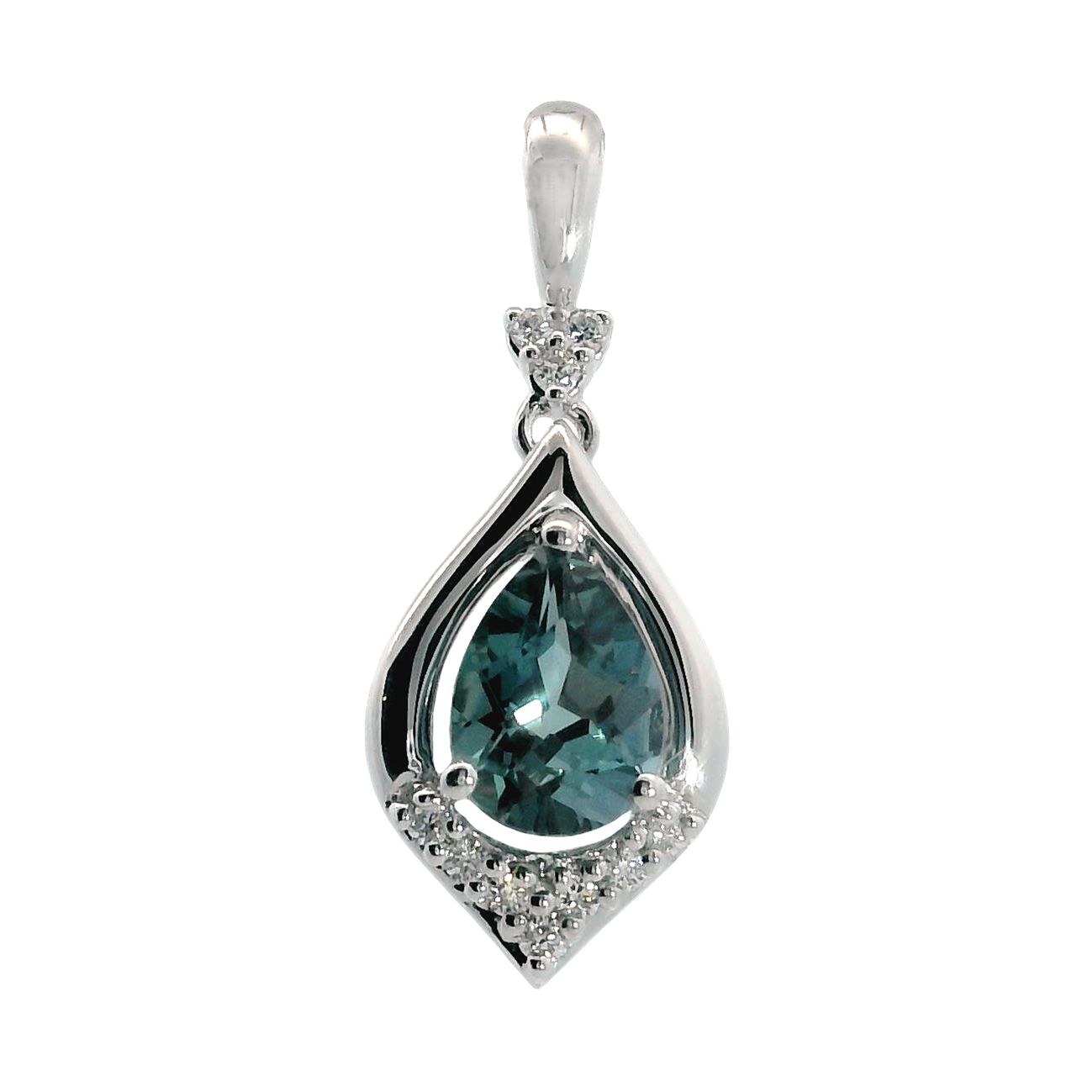 Featured image for “14k Created Alexandrite and Diamond Pendant”