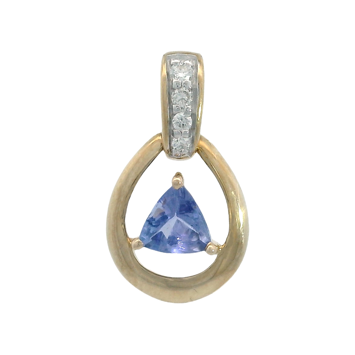 Featured image for “14k Tanzanite Pendant with Diamond Bail”