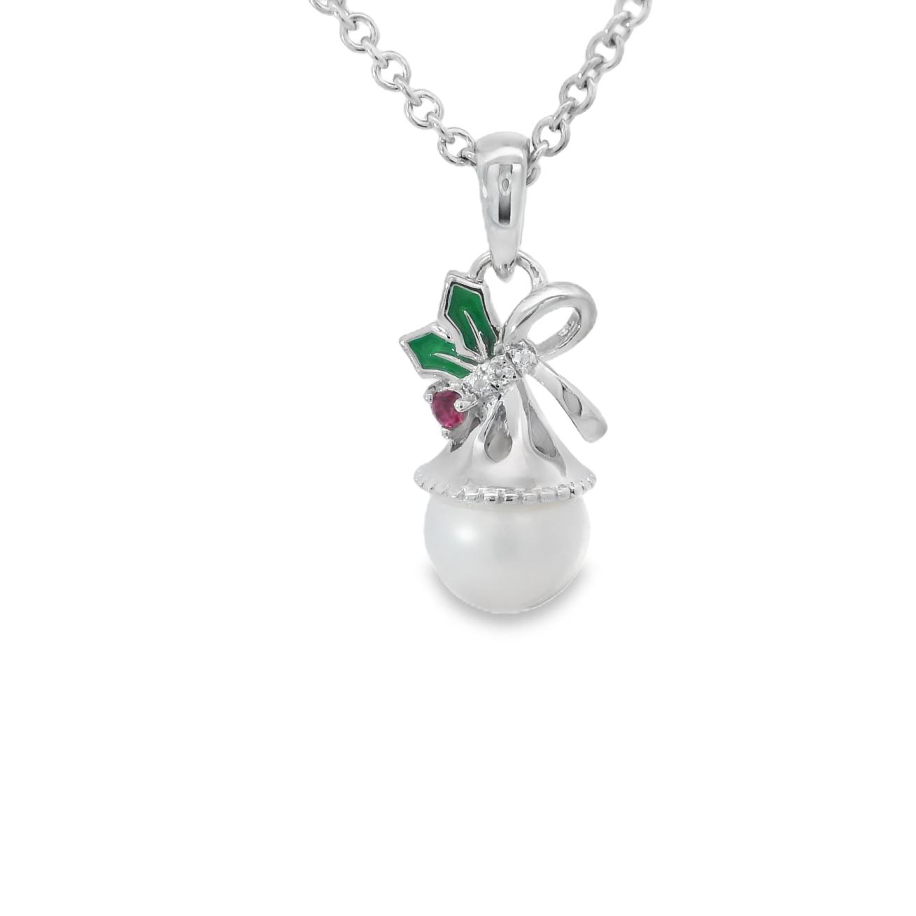 Featured image for “Sterling Silver Pearl Snowman Pendant”