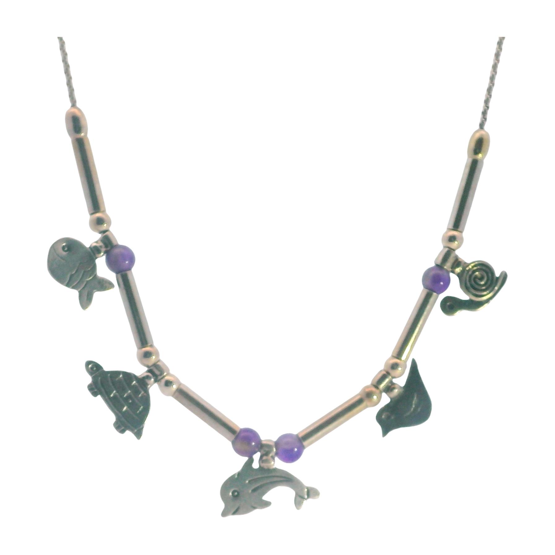Sterling Silver Animal Charm Necklace