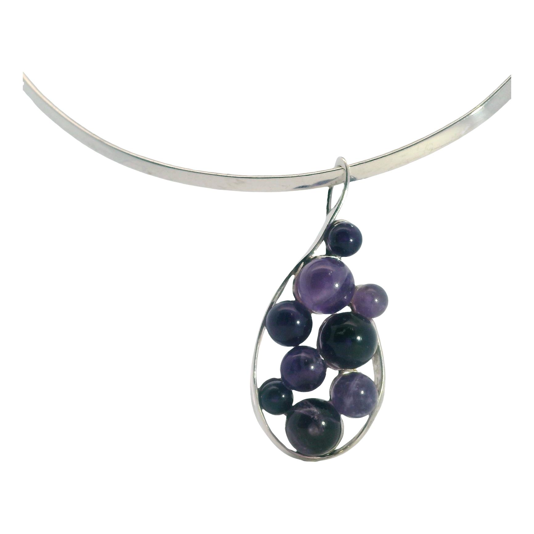 Sterling Silver Amethyst Bubble Necklace