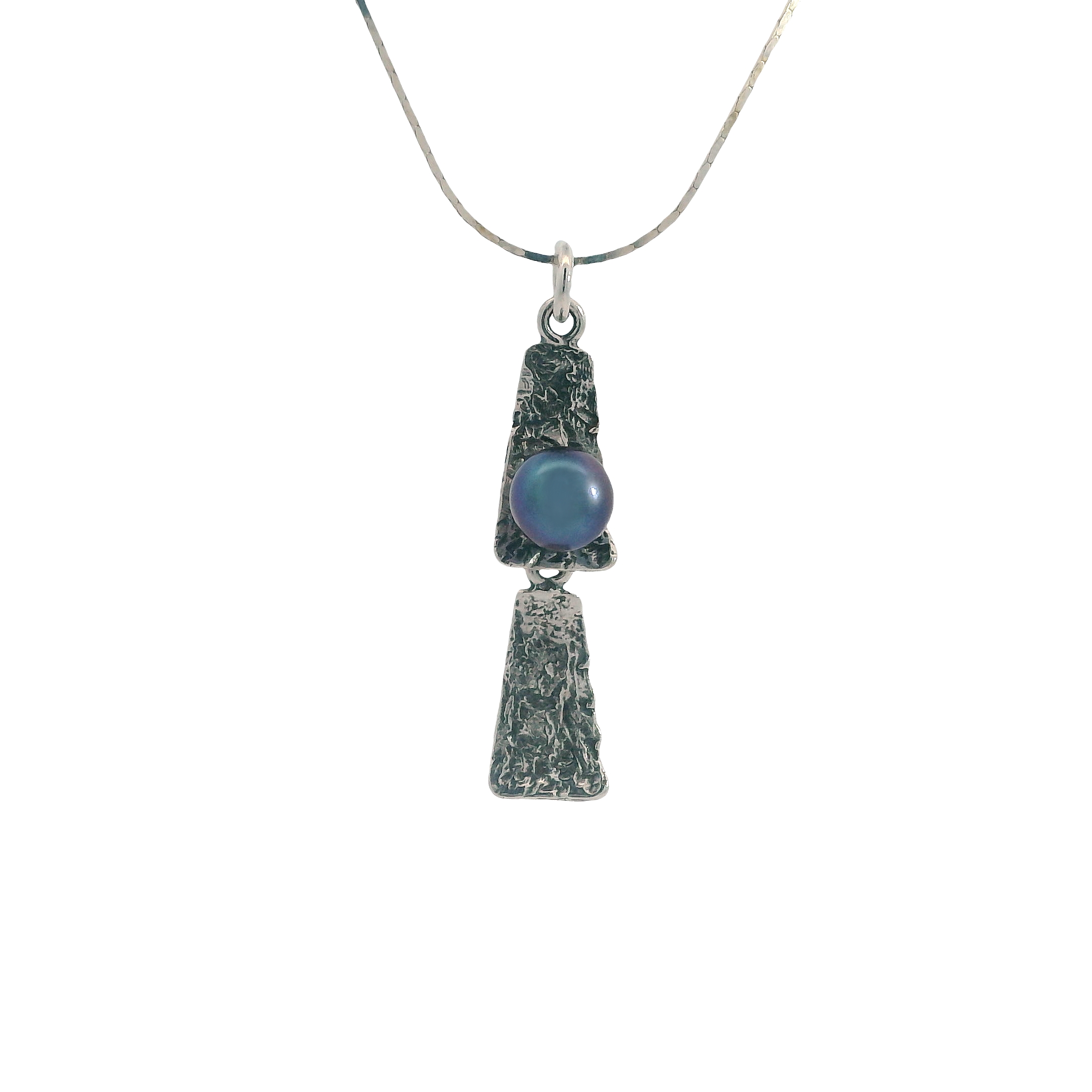 Sterling Silver Black Pearl Pendant